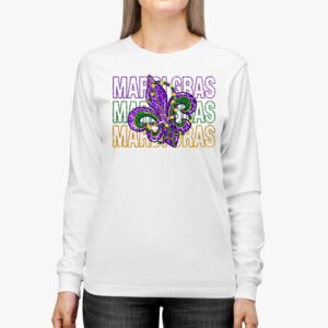 Mardi Gras 2024 Womens Girls Mask Beads New Orleans Party Longsleeve Tee 2 6