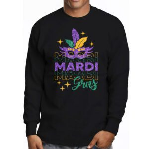 Mardi Gras 2024 Womens Girls Mask Beads New Orleans Party Longsleeve Tee 3 4