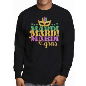 Mardi Gras 2024 Womens Girls Mask Beads New Orleans Party Longsleeve Tee 3 7