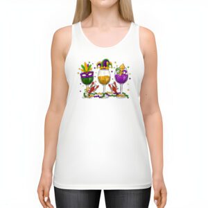 Mardi Gras Glass Of Wine Funny Drinking Wine Festival Parade Tank Top 2 3