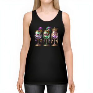 Mardi Gras Glass Of Wine Funny Drinking Wine Festival Parade Tank Top 2