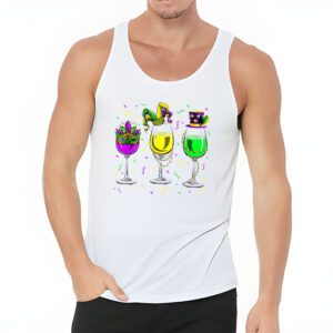 Mardi Gras Glass Of Wine Funny Drinking Wine Festival Parade Tank Top 3 2