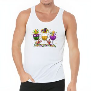 Mardi Gras Glass Of Wine Funny Drinking Wine Festival Parade Tank Top 3 3