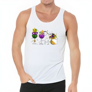 Mardi Gras Glass Of Wine Funny Drinking Wine Festival Parade Tank Top 3 4