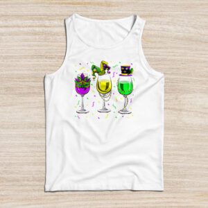 Mardi Gras Glass Of Wine Funny Drinking Wine Festival Parade Tank Top