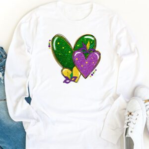 Mardi Gras Hearts Cute Outfit Women Girls Kids Toddler Longsleeve Tee 1 4