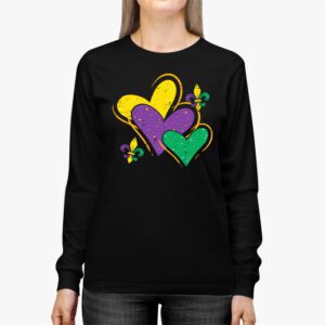 Mardi Gras Hearts Cute Outfit Women Girls Kids Toddler Longsleeve Tee 2 2