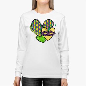 Mardi Gras Hearts Cute Outfit Women Girls Kids Toddler Longsleeve Tee 2