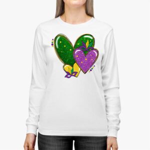 Mardi Gras Hearts Cute Outfit Women Girls Kids Toddler Longsleeve Tee 2 4