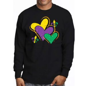 Mardi Gras Hearts Cute Outfit Women Girls Kids Toddler Longsleeve Tee 3 2