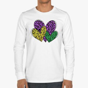 Mardi Gras Hearts Cute Outfit Women Girls Kids Toddler Longsleeve Tee 3 3