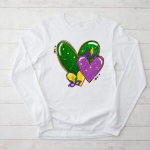 Mardi Gras Hearts Cute Outfit Women Girls Kids Toddler Longsleeve Tee