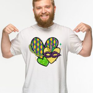 Mardi Gras Hearts Cute Outfit Women Girls Kids Toddler T Shirt 2