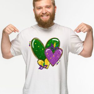 Mardi Gras Hearts Cute Outfit Women Girls Kids Toddler T Shirt 2 4