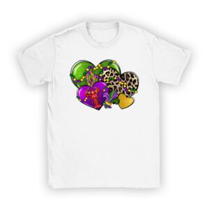 Mardi Gras Hearts Cute Outfit Women Girls Kids Toddler T-Shirt