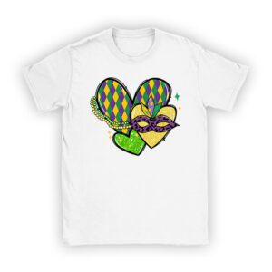 Mardi Gras Hearts Cute Outfit Women Girls Kids Toddler T-Shirt