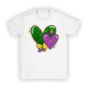 Mardi Gras Hearts Cute Outfit Women Girls Kids Toddler T-Shirt