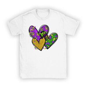 Mardi Gras Hearts Cute Outfit Women Girls Kids Toddler T-Shirt