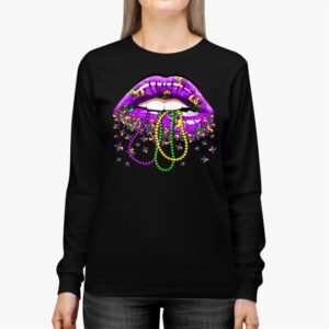 Mardi Gras Lips Queen Carnival Trendy 2024 Leopard Louisiana Longsleeve Tee 2 3