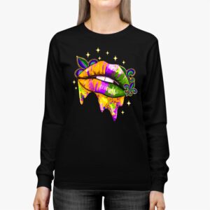 Mardi Gras Lips Queen Carnival Trendy 2024 Leopard Louisiana Longsleeve Tee 2