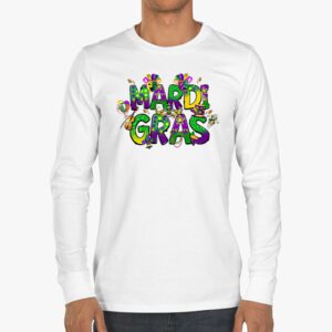 Mardi Gras Shirt Women Men Mardi Gras Kids Mardi Gras Beads Longsleeve Tee 3 4