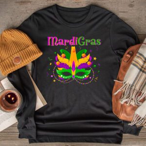 Mardi Gras Shirt Women Men Mardi Gras Kids Mardi Gras Beads Longsleeve Tee