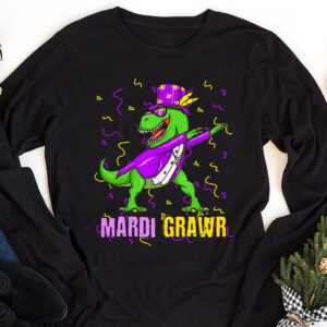 Mardi Grawr T Rex Dino Toddler Kids Mardi Gras Boys Gift Longsleeve Tee 1 1