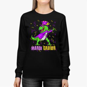 Mardi Grawr T Rex Dino Toddler Kids Mardi Gras Boys Gift Longsleeve Tee 2 1