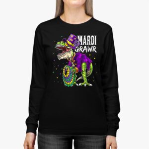 Mardi Grawr T Rex Dino Toddler Kids Mardi Gras Boys Gift Longsleeve Tee 2