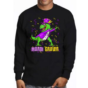 Mardi Grawr T Rex Dino Toddler Kids Mardi Gras Boys Gift Longsleeve Tee 3 1