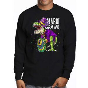 Mardi Grawr T Rex Dino Toddler Kids Mardi Gras Boys Gift Longsleeve Tee 3