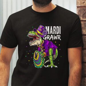 Mardi Grawr T Rex Dino Toddler Kids Mardi Gras Boys Gift T Shirt 2