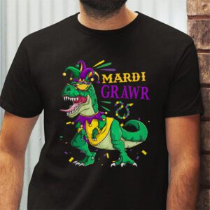 Mardi Grawr T Rex Dino Toddler Kids Mardi Gras Boys Gift T Shirt 2 5