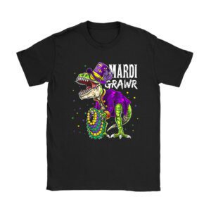 Mardi Grawr T-Rex Dino Toddler Kids Mardi Gras Boys Gift T-Shirt