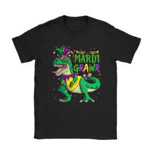 Mardi Grawr T-Rex Dino Toddler Kids Mardi Gras Boys Gift T-Shirt