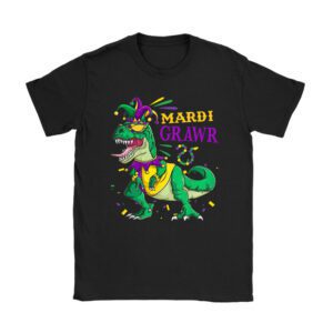 Mardi Grawr T-Rex Dino Toddler Kids Mardi Gras Boys Gift T-Shirt