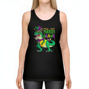 Mardi Grawr T Rex Dino Toddler Kids Mardi Gras Boys Gift Tank Top 2 4