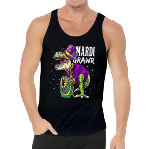 Mardi Grawr T Rex Dino Toddler Kids Mardi Gras Boys Gift Tank Top 3