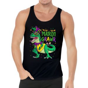 Mardi Grawr T Rex Dino Toddler Kids Mardi Gras Boys Gift Tank Top 3 4