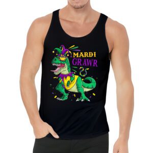 Mardi Grawr T Rex Dino Toddler Kids Mardi Gras Boys Gift Tank Top 3 5