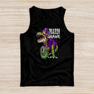 Mardi Grawr T-Rex Dino Toddler Kids Mardi Gras Boys Gift Tank Top