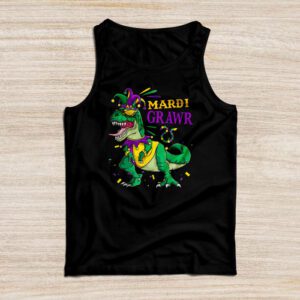 Mardi Grawr T-Rex Dino Toddler Kids Mardi Gras Boys Gift Tank Top