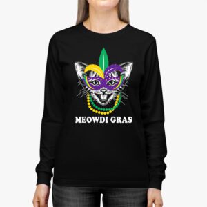 Meowdi Gras Mardi Gras Cat Lover New Orleans Louisiana USA Longsleeve Tee 2 2