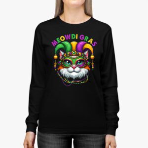 Meowdi Gras Mardi Gras Cat Lover New Orleans Louisiana USA Longsleeve Tee 2 3