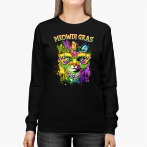 Meowdi Gras Mardi Gras Cat Lover New Orleans Louisiana USA Longsleeve Tee 2