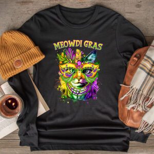 Meowdi Gras Mardi Gras Cat Lover New Orleans Louisiana USA Longsleeve Tee