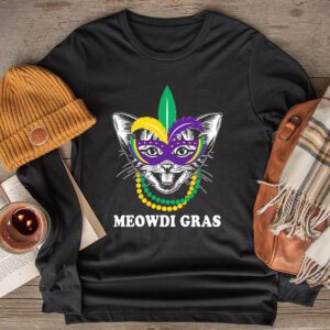 Meowdi Gras Mardi Gras Cat Lover New Orleans Louisiana USA Longsleeve Tee