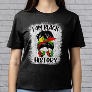 Messy Bun Hair I Am Black History African American Women T Shirt 2 4