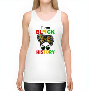 Messy Bun Hair I Am Black History African American Women Tank Top 2