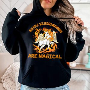 Multiple Sclerosis Warriors Magical Unicorn Orange Ribbon Hoodie 1 2